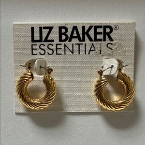 Liz Baker Essentials Vintage Gold-tone Classic Hoop Earrings